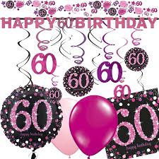 Ein guter anlass für passende und angemessene glückwünsche zum 60. Deko Set 60 Geburtstag Sparkling Pink