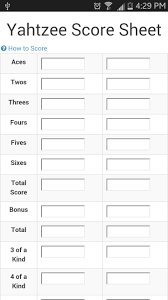 Yahtzee Score Sheet For Android Apk Download