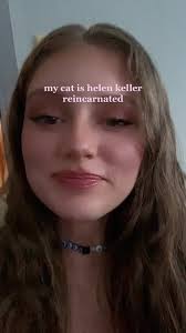 Helen Keller and Her Cat