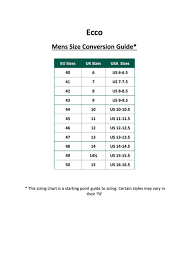 Ecco Shoe Size Chart Us Buurtsite Net