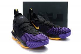 Black And Gold Nike Basketball Shoes Nike Lebron 16 King Lakers Black Gold Purple James Trainers Men S Basketball Shoes Lebron James Shoes Basketball Shoes Nike Lebron