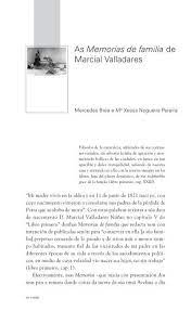 Era fillo do licenciado dionisio valladares gómez e maría concepción núñez morciego naturais de. As Memorias De Familia De Marcial Valladares Dspace