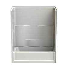 Aquatic Remodeline 60 In X 30 In X 72 In 2 Piece Bath And Shower Kit With Right Drain In White 2603302ppcr Wh The Home Depot Shower Kits Tub Shower Combo Shower Tub