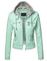 Lock And Love Womens Faux Leather Zip Up Moto Biker Jacket With Hoodie S Brown Faux Leather Jacket Women Hoodie Fashion Clothes