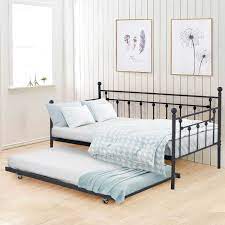 Perfect for studio apartments, home offices, or guest rooms, daybeds are versatile additions to any abode. August Grove Hancock Twin Metal Daybed With Trundle Reviews Wayfair