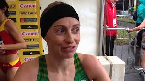 Lizzie after finishing 52nd at the IAAF World Half Marathon Championships.