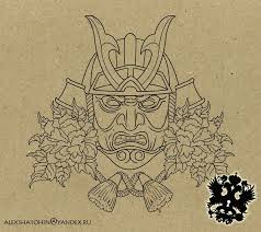 Samurai Mask Outline By Alexshatohin On Deviantart Japanese Tattoo Art Samurai Tattoo Japanese Flower Tattoo