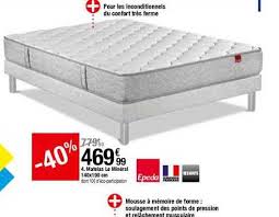649.80 ( ) disponible chez : Offre Matelas Le Mineral 140x190 Cm Epeda Chez But