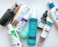 skincare routine products، من إنشاء الذكاء الاصطناعي