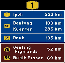 Di sempadan antara daerah atau 100 meter melepasi sempadan daerah. Mengapakah Perkataan Pada Papan Tanda Jalan Raya Menggunakan Warna Kontra