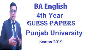 Ba English Part 2 Guess Papers Punjab University 2019 Exams English Past Papers University Exam Exam