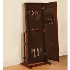 Free standing jewelry mirror armoire with multiple drawers is available with small mirror around 8 inches and 12 inches wide and also framed which i dare to say in becoming quite enchanting. The Free Standing Mirrored Jewelry Armoire Hammacher Schlemmer