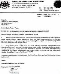 Sekolah Kebangsaan Bukit Rimau Surat Memohon Sumbangan Anak Yatim Dan Pelajar Miskin Semoga Dengan Sumbangan Yang Diberikan Dapat Meringankan Beban Dan Memberi Kegembiraan Kepada Murid Kita Facebook