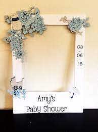 Baby Shower Polaroid Picture Frame Photo Booth Prop Blue Baby Shower Pictures Baby Shower Frame Baby Shower Funny