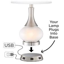 | unbranded usb table lamps. Universal Charging Usb Outlet Workstation Nickel Lamp Base 60x06 Lamps Plus