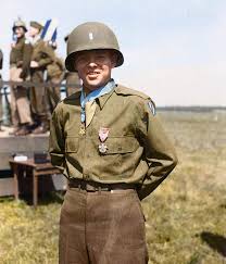 Audie Murphy of B Company, 15th Regiment, Third Division. The most  decorated soldier in the U.S. Army. ___ At Salzburg, Austria on June 2nd,  1945, Lieutenant General A.M. Patch, Commander of the