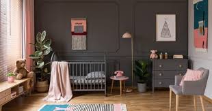 The constant blend of wave patterns, silhouettes, and colors in shades of blue, white, gray and teal make the walls an interesting canvas to explore for the baby without the. 20 Nursery Ideas Adorable Enough For Any Pinterest Board Real Photo Of A Grey Crib Standing Next To A Modern Childrens Room Girl Nursery Room Modern Baby Room