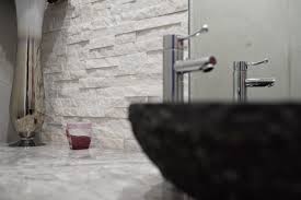 White stacked stone backsplash kitchen. Ledger Stone Backsplash Nbizococho