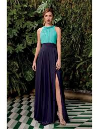 Vestido berta verde agua/marino