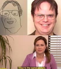 This is my drawing of Dwight. It took me like three hours to do the shading 