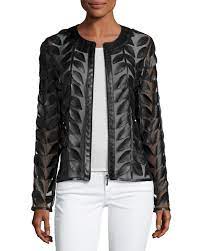 Neiman Marcus Leather Jackets Women Leather Jacket Organza Jacket