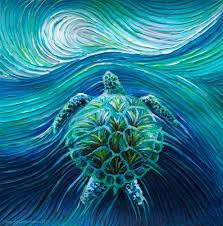 Turtle Spirit Energy Painting Giclee Print Energy Art Sea Turtle Art Turtle Art