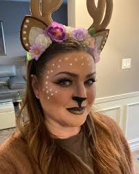 A fun cute Halloween make-up look for a work celebration! Me as a deer 🦌  and I did my manager's make-up #cruelladeville