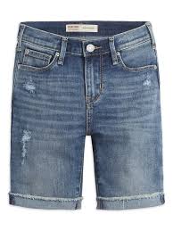 Signature by Levi Strauss & Co.™ Girls' Mid-Rise Denim Bermuda Shorts,  Sizes 5-18 - Walmart.com