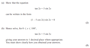 Exam Questions Trigonometric Identities Examsolutions
