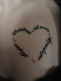 You can get heart tattoos along with wings, arrows, names, angel wings, names, quotes, small birds and many more. Kids Name On Chest Way Cute Over Her Heart Heart Tattoos With Names Tattoos With Kids Names Name Tattoos For Moms
