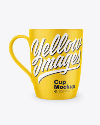 Download Matte Cup Mockup In Cup Bowl Mockups On Yellow Images Object Mockups