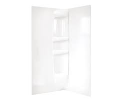 .of completely removing a 36x36 tiled shower, incl mudbed, in the corner of the bathroom, which will be replaced by an acrylic shower surround unit. Corner Wall Kit 3636 Maax