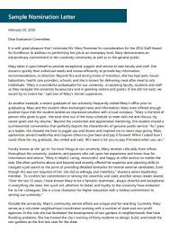 27 Sample Nomination Letters In Pdf Ms Word