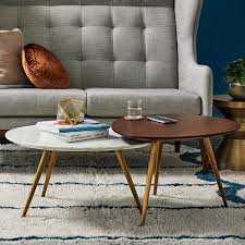 Fancy face top of figured flat cut walnut veneers. Lily Pad Nesting Tables West Elm Work