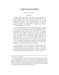 Rape Beyond Crime
