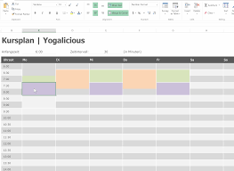 Wenn du keine übung im erstellen von formeln oder. Kursplan In Excel Erstellen Mit Kostenloser Vorlage Appointman