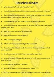 Hard riddles for kids hard riddles for adults hard riddles for teens hard riddles to tell your friends hard riddles for family hard riddles for parents hard riddles for middle schoolers hard riddles for household items hard riddles with answers hard riddles and answers hard riddles about hands. Chesterfield Royal On Twitter Today It S Sundayfunday And We Ve Put Together Some Household Riddles To To Help You Take Some Time For Yourself And Have A Little Fun Please Feel Free To