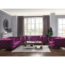 54905 Acme Astronia Purple Sofa Collection In 2020 Purple Living Room Purple Living Room Furniture 3 Piece Living Room Set