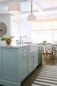 Inspiring White Kitchen With Light Blue Island Home Bunch An Interior Design Luxury Homes Blog Light Blue Kitchens Kitchen Remodel White Kitchen