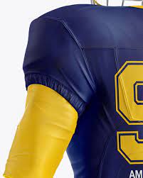 Download American Football Mockup Half Side View In Apparel Mockups On Yellow Images Object Mockups