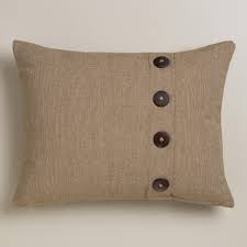 Natural Ribbed Lumbar Pillow With Buttons Throw Pillows Diy Pillows Pillow Cases Diy