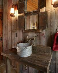 The main features are, first of all, natural materials like stone and wood, and also calm furniture. Luxury Designer Showers And Faucets From Sonoma Forge Rustic Bathroom Sinks Rustic Bathrooms Rustic Powder Room