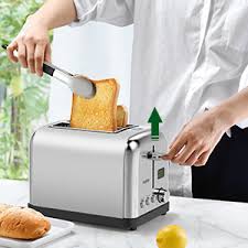 Holife Grille Pain Retro En Acier Inoxydable Avec Ecran Lcd Minuteur Fentes Extra Larges Pour Bagel 6 Reglages D Ombrage Grille Pain Compact Decongeler Rechauffer Annulation Plateau Amovible 900 W Argent Amazon Ca Maison Et Cuisine
