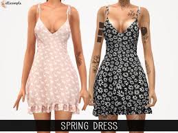 Elliesimple Spring Dress The Sims 4 Download Simsdomination Sims 4 Dresses Sims Sims 4