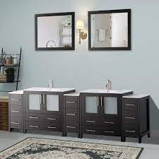Check spelling or type a new query. Vanity Art 96 Double Sink Bathroom Vanity Set 13 Dove Tailed Drawers 5 Cabinets 2 Shelves Soft Closing Doors With Free Mirror On Sale Overstock 12609930