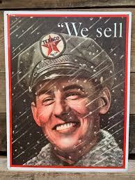 Vintage Texaco Tin Metal Sign, we Sell Texaco Oil, 17.5 X 13.25