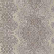 Benedict Pewter Ornate Paisley Stripe 2665 21433 In 2020 Paisley Wallpaper Striped Wallpaper Wallpaper Warehouse
