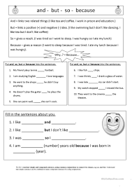 Most pages in this section can be printed for use at home or in the class. And So But Because English Esl Worksheets For Distance Learning And Physical Classrooms