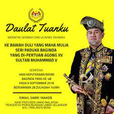'he who is made lord', jawi: Daulat Tuanku Merafak Sembah Dan Ismail Sabri Yaakob Facebook