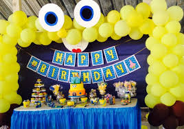 A Main Table Setting Were Cake And Treats Are Set Spongebob Party Birthday Bash Baby Birthday